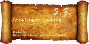 Strelinger Zamfira névjegykártya